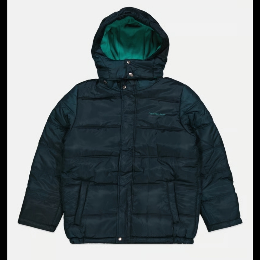Calvin Klein Puffer Hooded Jacket Toddler Boys  Dark Green Outdoor Winter Coat 4